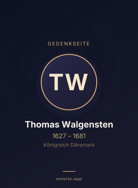 Gedenkportrait von Thomas Walgensten