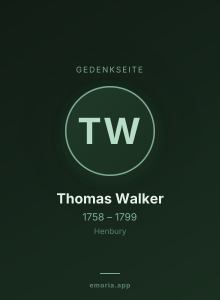 Gedenkportrait von Thomas Walker