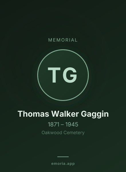 Memorial portrait of Thomas Walker Gaggin