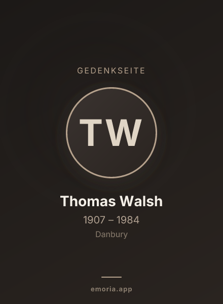 Gedenkportrait von Thomas Walsh