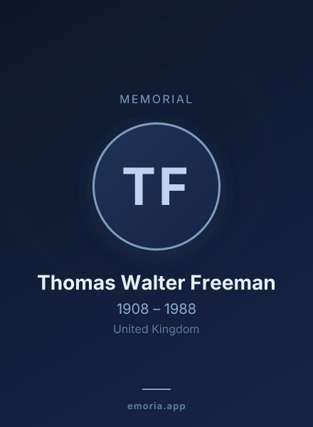Memorial portrait of Thomas Walter Freeman