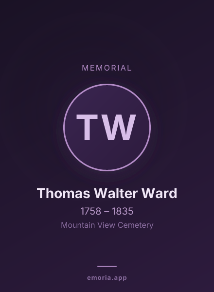 Memorial portrait of Thomas Walter Ward