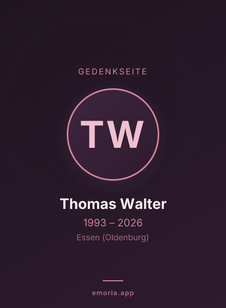 Gedenkportrait von Thomas Walter