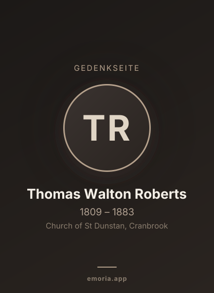 Gedenkportrait von Thomas Walton Roberts