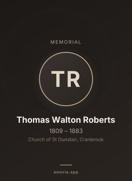 Memorial portrait of Thomas Walton Roberts
