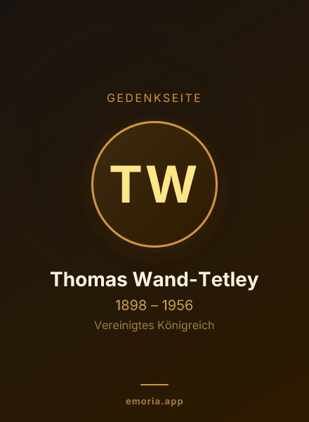 Gedenkportrait von Thomas Wand-Tetley