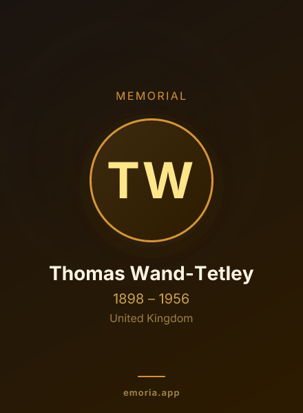 Memorial portrait of Thomas Wand-Tetley