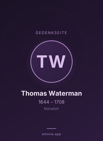 Gedenkportrait von Thomas Waterman