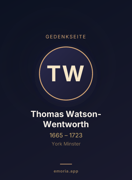 Gedenkportrait von Thomas Watson-Wentworth