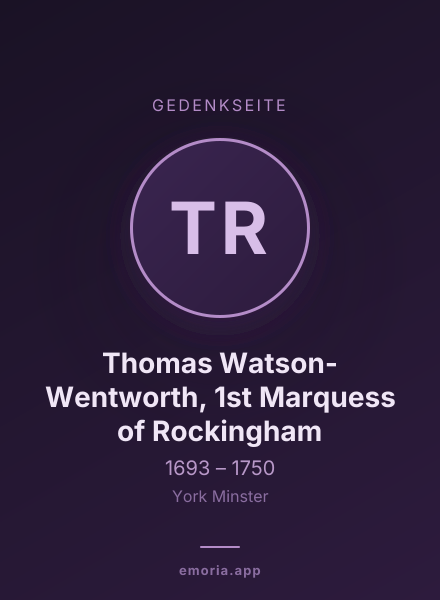 Gedenkportrait von Thomas Watson-Wentworth, 1st Marquess of Rockingham