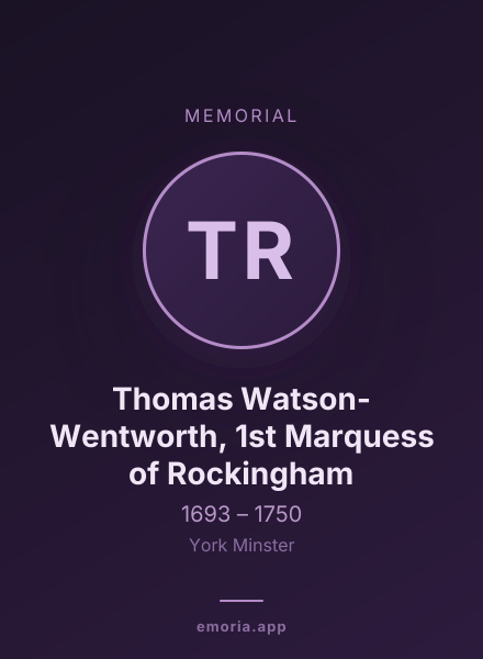 Memorial portrait of Thomas Watson-Wentworth, 1st Marquess of Rockingham