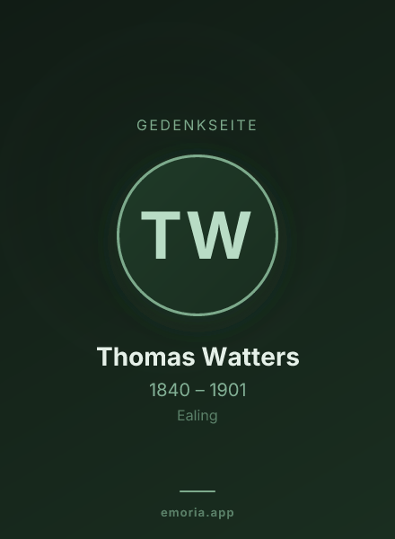 Gedenkportrait von Thomas Watters
