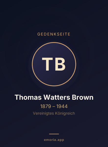 Gedenkportrait von Thomas Watters Brown