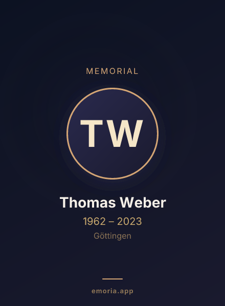 Memorial portrait of Thomas Weber