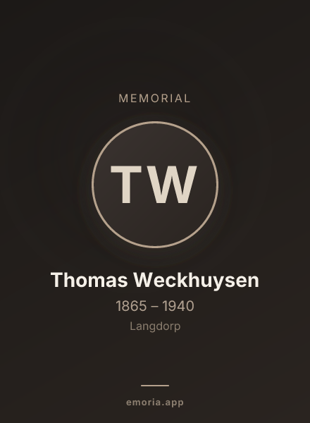 Memorial portrait of Thomas Weckhuysen