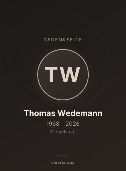 Gedenkportrait von Thomas Wedemann