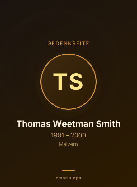 Gedenkportrait von Thomas Weetman Smith