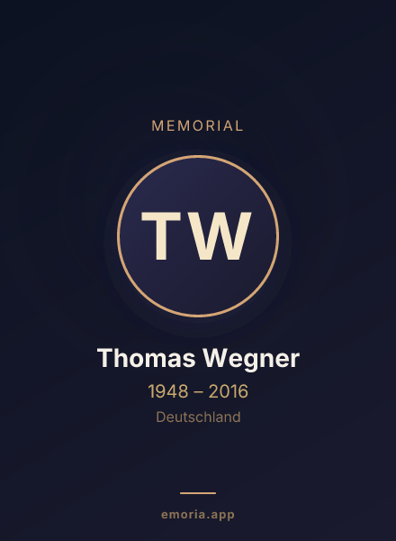 Memorial portrait of Thomas Wegner