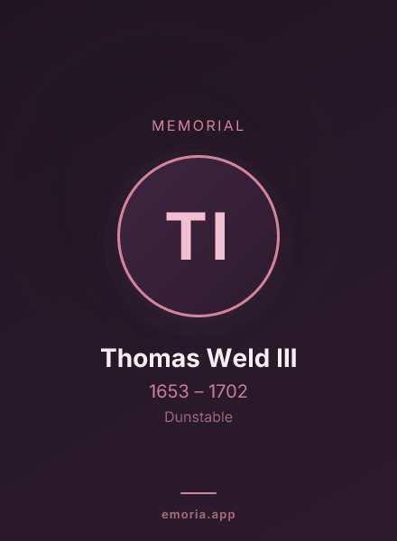 Memorial portrait of Thomas Weld III
