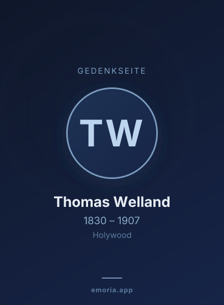 Gedenkportrait von Thomas Welland