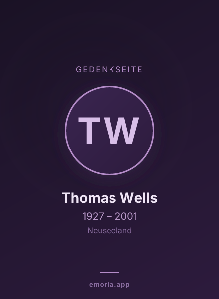 Gedenkportrait von Thomas Wells