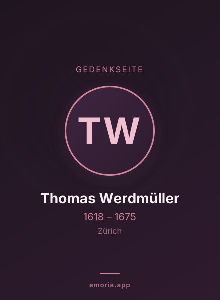 Gedenkportrait von Thomas Werdmüller