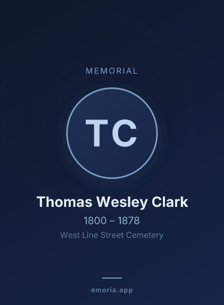 Memorial portrait of Thomas Wesley Clark