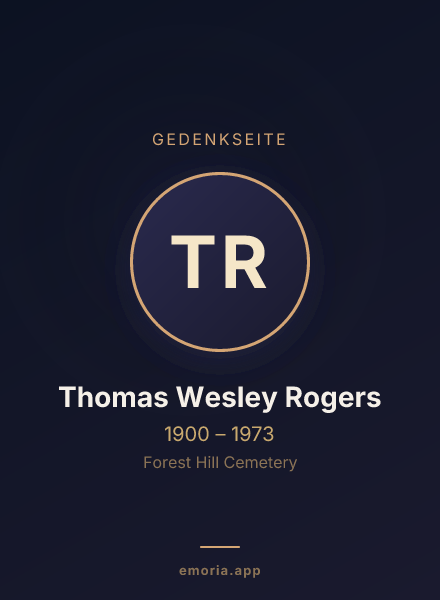 Gedenkportrait von Thomas Wesley Rogers