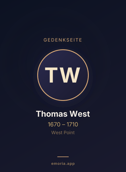 Gedenkportrait von Thomas West