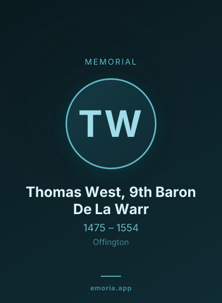 Memorial portrait of Thomas West, 9th Baron De La Warr