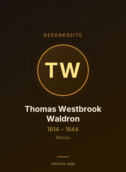 Gedenkportrait von Thomas Westbrook Waldron
