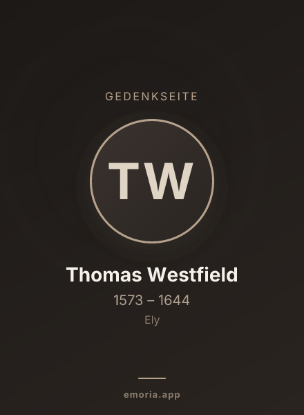 Gedenkportrait von Thomas Westfield