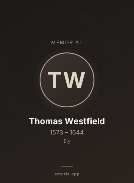 Memorial portrait of Thomas Westfield