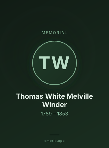 Memorial portrait of Thomas White Melville Winder