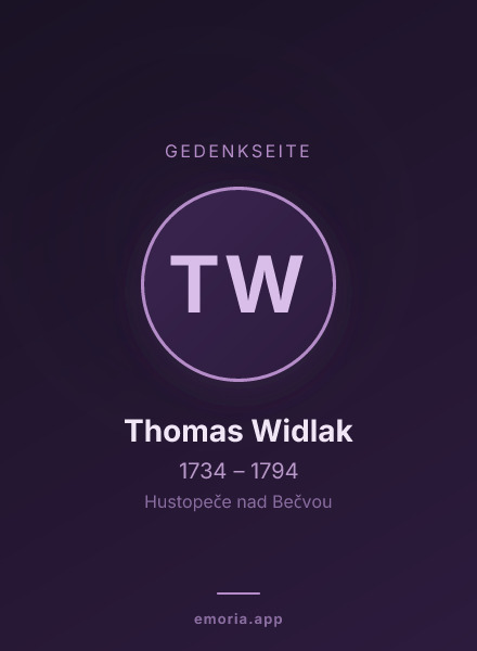 Gedenkportrait von Thomas Widlak