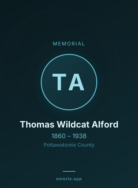 Memorial portrait of Thomas Wildcat Alford