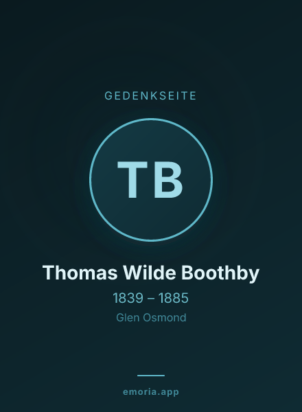 Gedenkportrait von Thomas Wilde Boothby