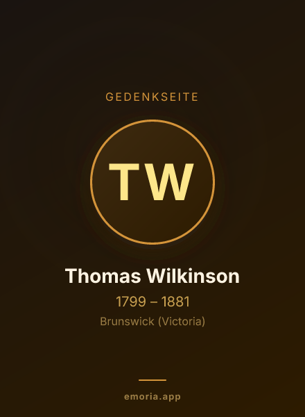 Gedenkportrait von Thomas Wilkinson