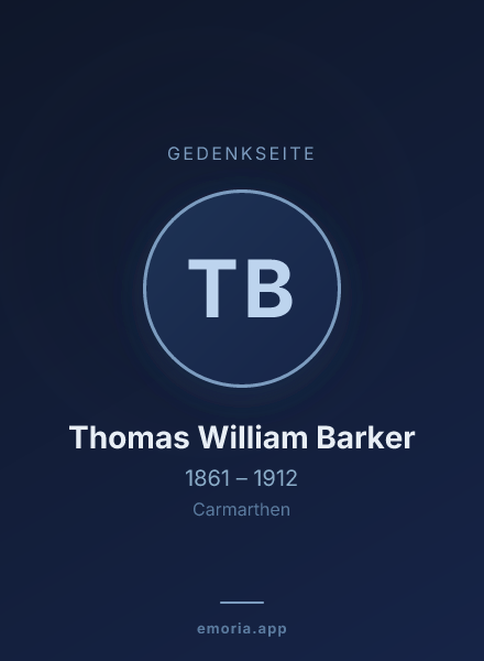 Gedenkportrait von Thomas William Barker