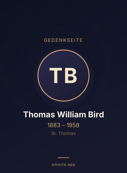 Gedenkportrait von Thomas William Bird