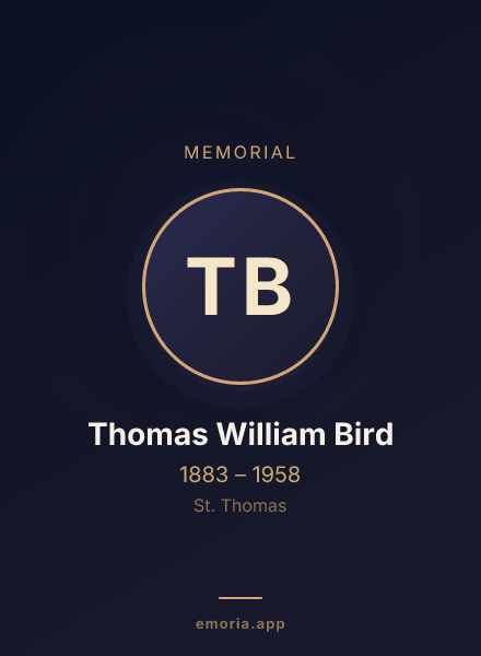 Memorial portrait of Thomas William Bird