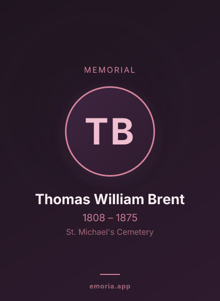 Memorial portrait of Thomas William Brent