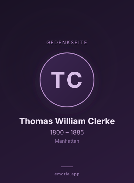 Gedenkportrait von Thomas William Clerke