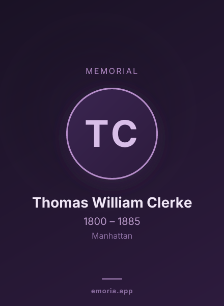 Memorial portrait of Thomas William Clerke