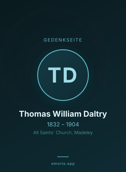 Gedenkportrait von Thomas William Daltry