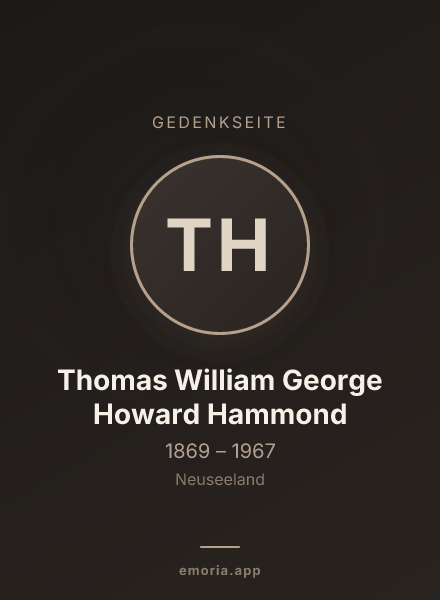 Gedenkportrait von Thomas William George Howard Hammond