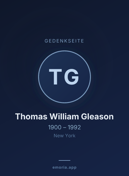 Gedenkportrait von Thomas William Gleason