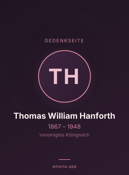 Gedenkportrait von Thomas William Hanforth