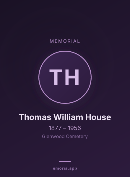 Memorial portrait of Thomas William House