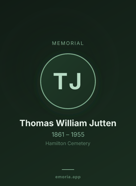 Memorial portrait of Thomas William Jutten